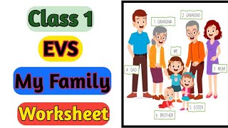 Class 1 evs worksheet of my family /  my family evs worksheet