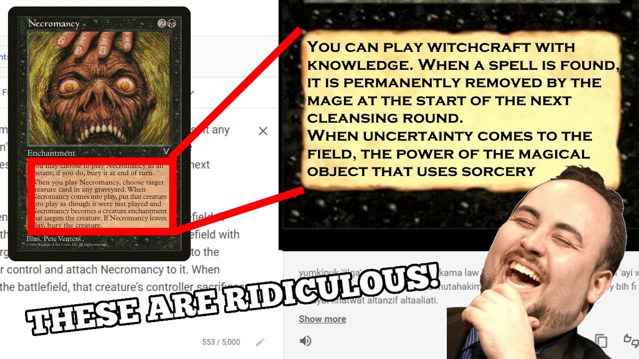 TRANSLATING MTG CARDS WITH WAY TOO MUCH TEXT - YouTube