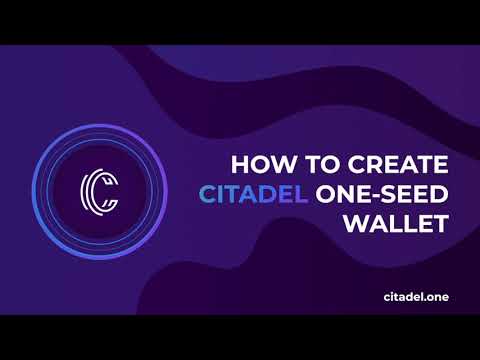 How to create Citadel One-seed wallet (UPDATED)