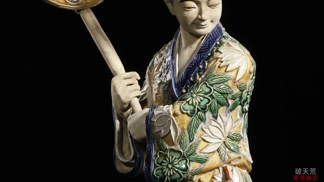 二拍)紫眼拍場-早期名家石灣陶唐明皇與楊貴妃林乃河林偉東總重22.8kg