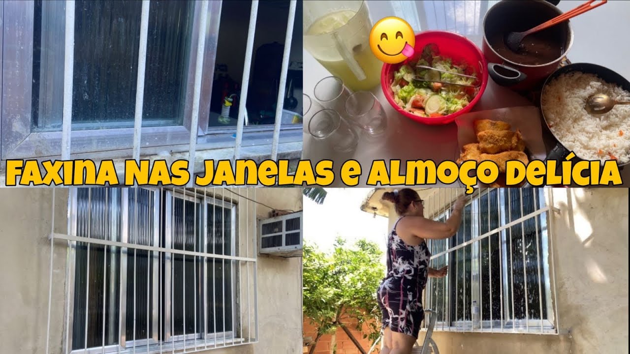 Vlog Faxina Nas Janelas +Almoco simples e Delicioso 😋 