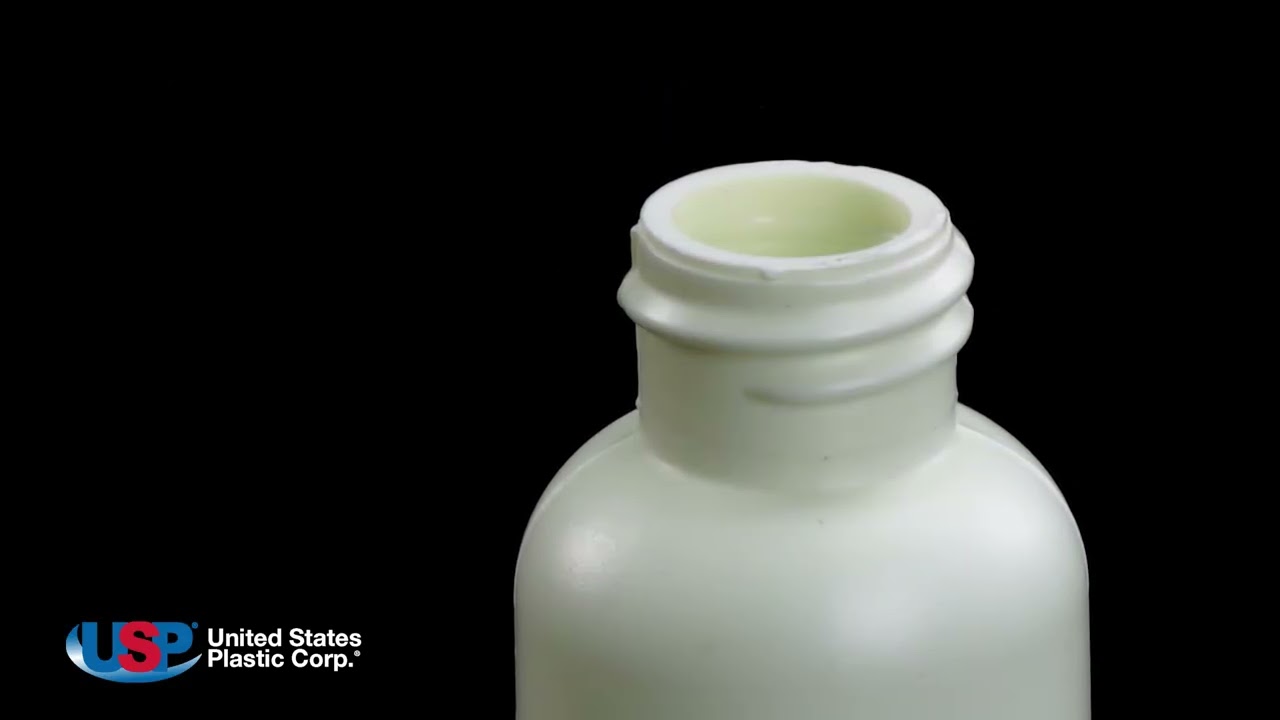 1 oz White HDPE Boston Round Bottle with 20/410 Neck | U.S. Plastic Corporation®