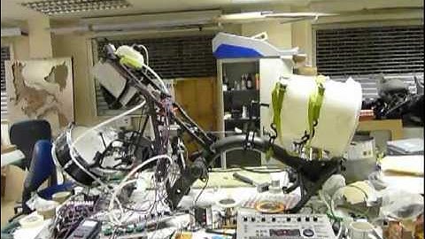 MIDI-controlled pneumatic drumming machine prototype test