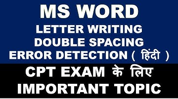 MS WORD LETTER WRITING DOUBLE SPACING MODEL QUESTION PAPER FOR CPT EXAM SKILL TEST KVS NVS SSC CGL