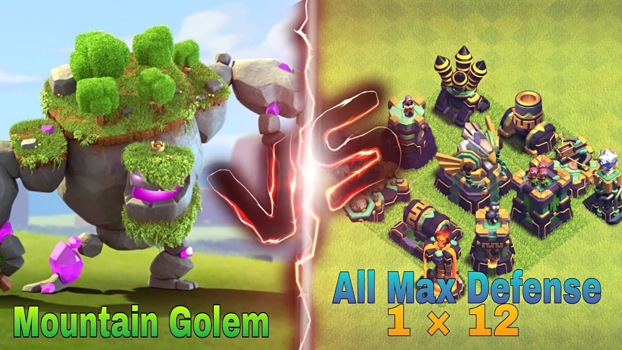Mountain Golem Vs All Max Defense 1 × 12. 