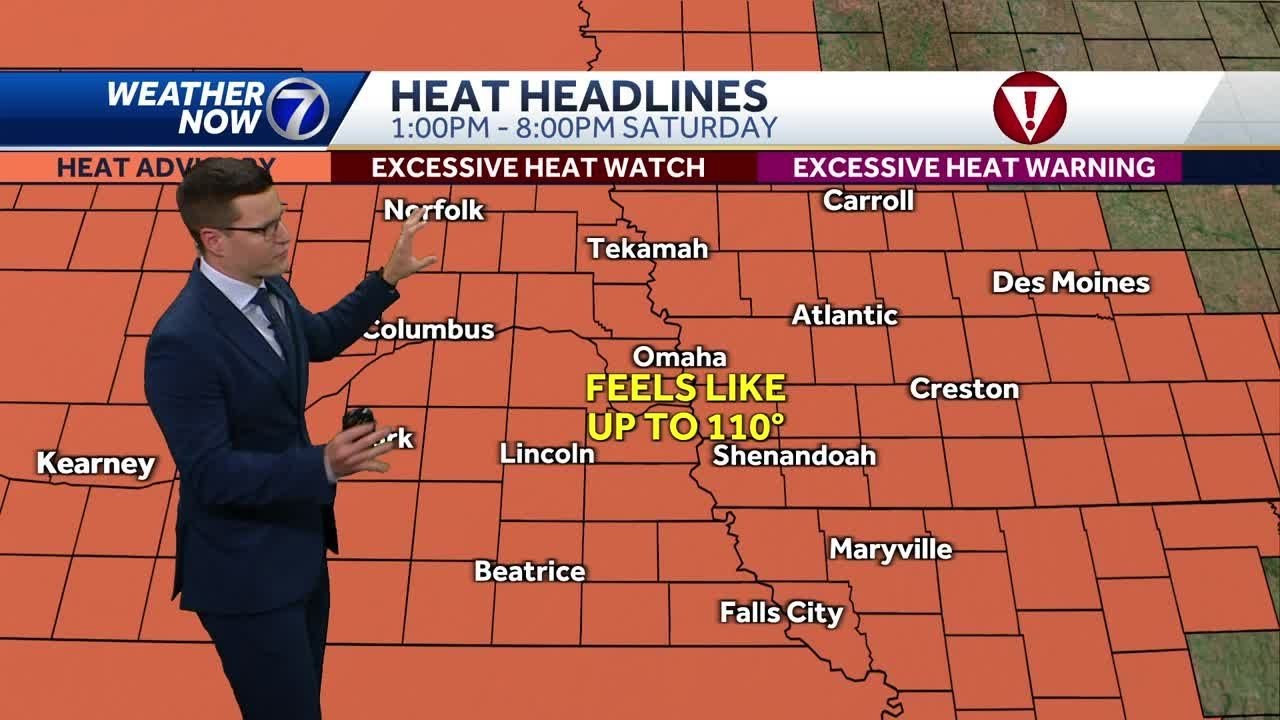 Staying humid Friday evening, heat advisory Saturday - YouTube