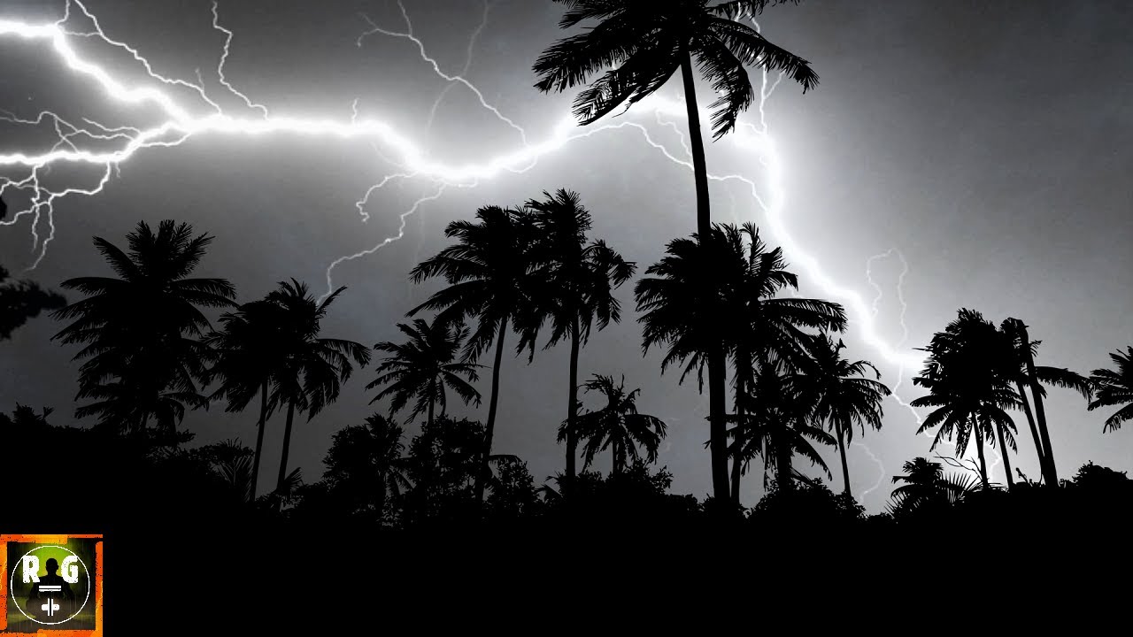 Интенсивные звуки грозы | НЕТ ДОЖДЯ | громкий раскат грома и впечатляющая молния темной ночью