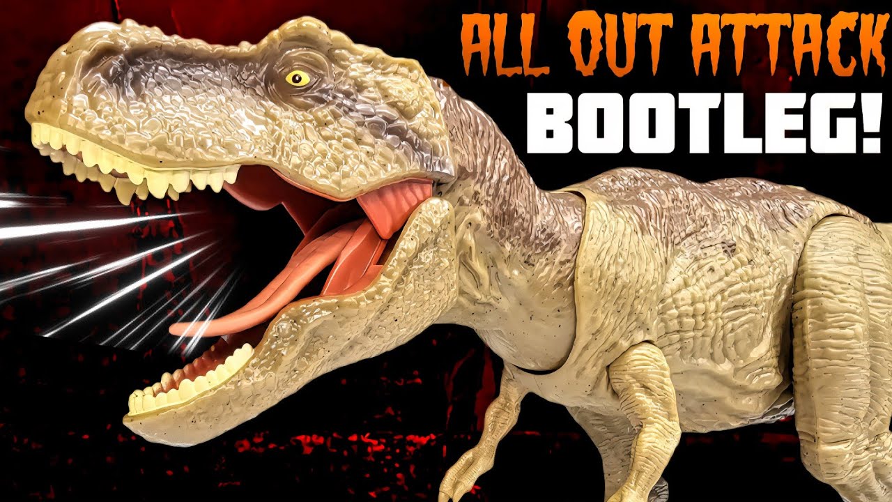 БЕЗУМНАЯ ПОДДЕЛЬНАЯ АТАКА! Обзор подделки Mattel Jurassic World Tyrannosaurus!!!