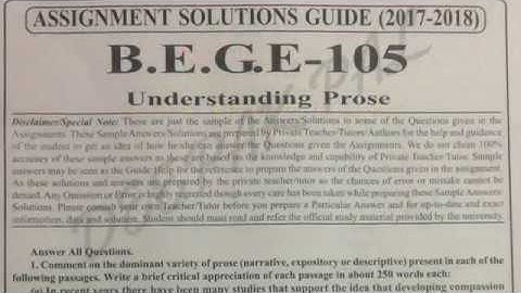 IGNOU BEGE-105 solved assignement 2017-18