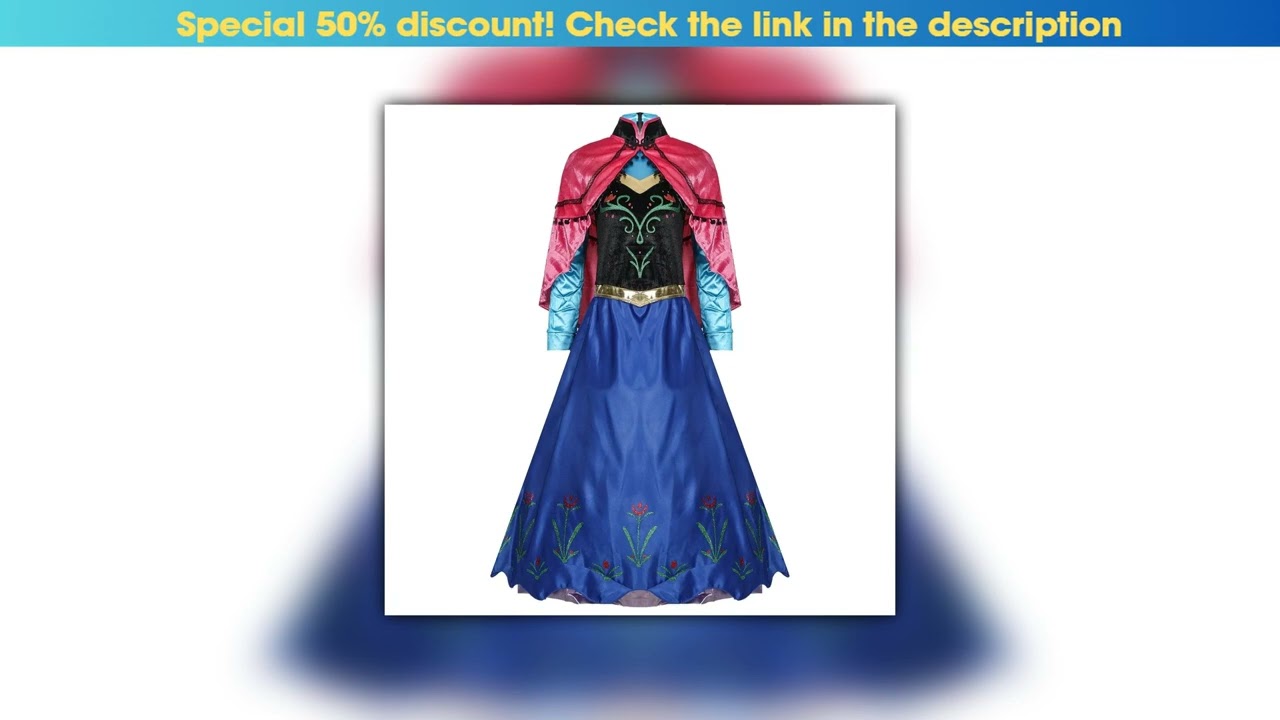 Hot Picks Frozen Anna Princess Long Dress Adults Snow Queen Elsa Cosplay Costume Fairy Tale Party D