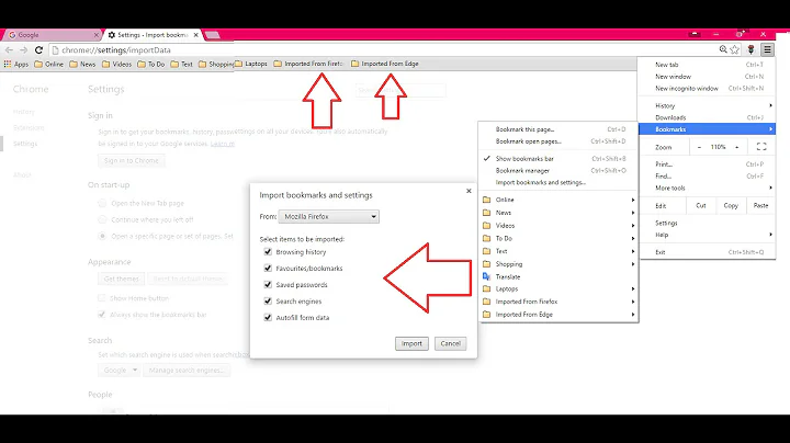 How to Import Bookmarks/Favorite in Chrome from Firefox, Edge, Explorer, Opera