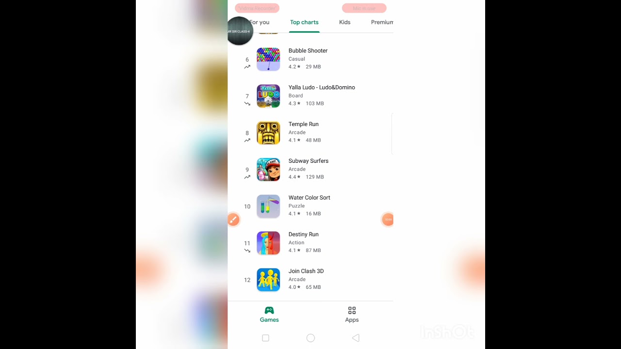 play store top charts 4 game.