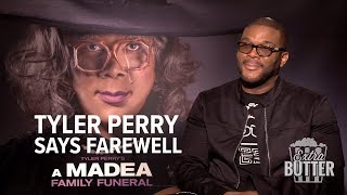 Tyler Perry says farewell to Madea | 'A Madea Family Funeral' Interview | Extra Butter
