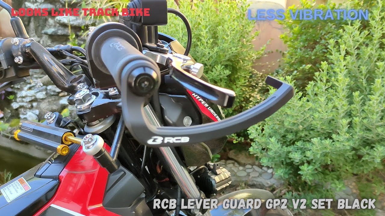 Raider 150 Fi RCB LEVER GUARD GP2 V2 SET BLACK LESS VIBRATION