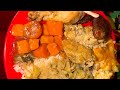Sunday Meal  😋 Baked Chicken, Rice, Cabbage &amp; Kale, Mac &amp; Cheese, Yams &amp; Stuffing