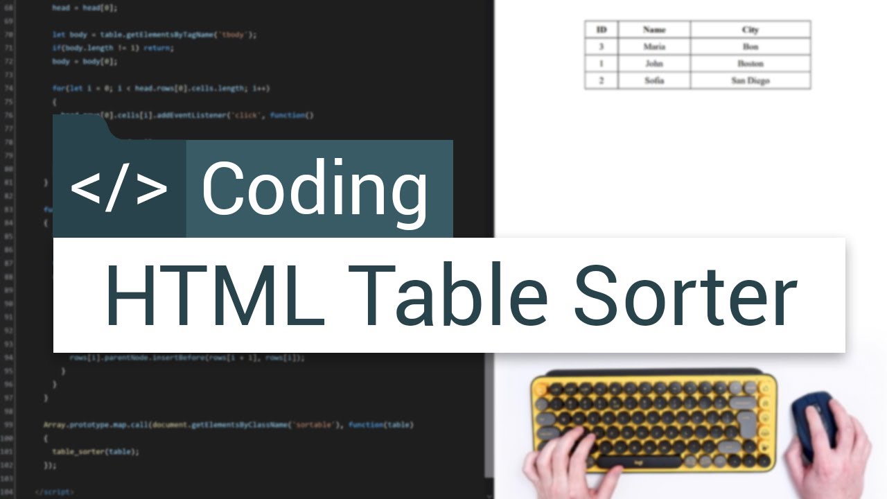 Coding HTML Table Sorter (ASMR Programming) - YouTube