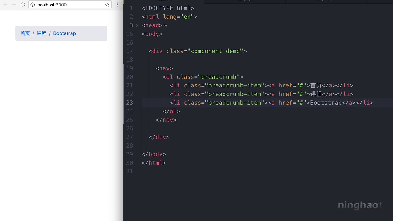Bootstrap 4 中文教程：Breadcrumb：导航路径 - YouTube