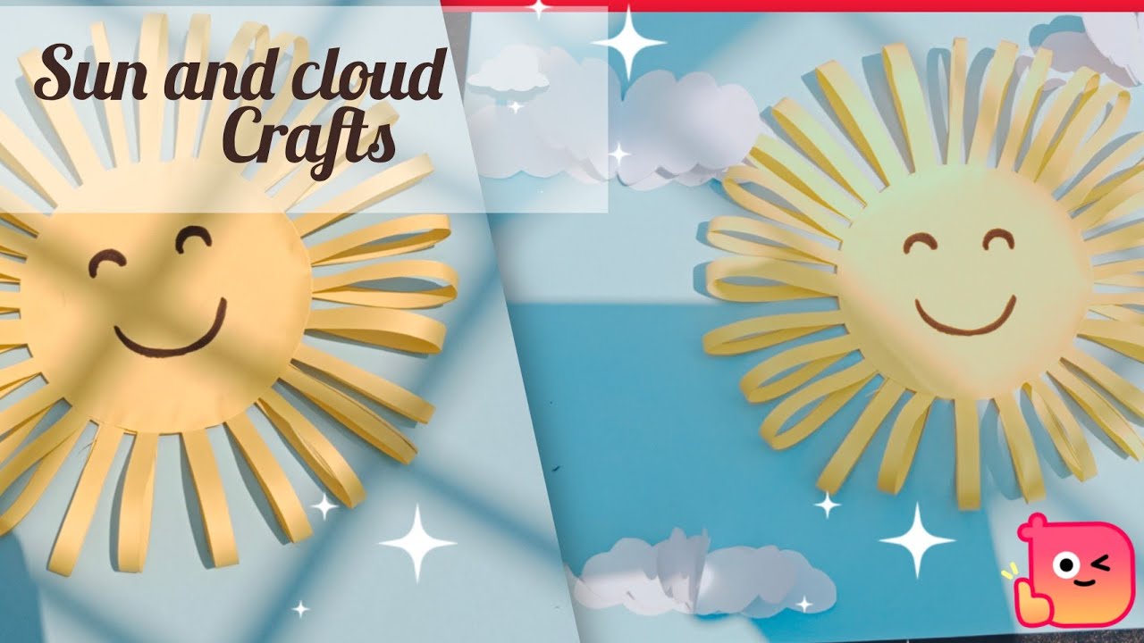 EASY SUN ☀️ AND CLOUD ☁️ CRAFT IDEAS 💡 ll HOW TO MAKE EASY SUN AND CLOUD CRAFT??  