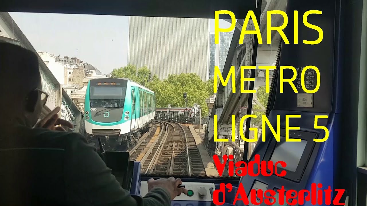 Paris : le viaduc d'Austerlitz en métro - Ligne 5, MF01, direction Place d'Italie