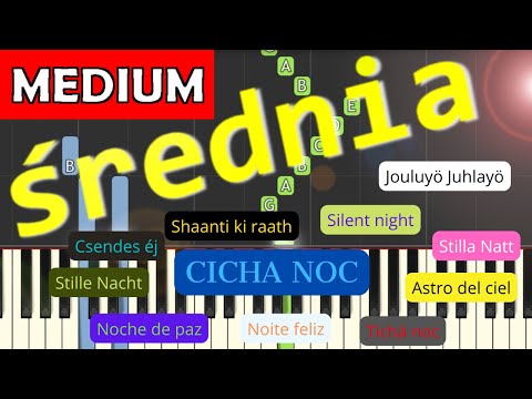 🎹 Cicha noc (Silent night) - Piano Tutorial (średnia wersja) 🎵 NUTY W OPISIE 🎼