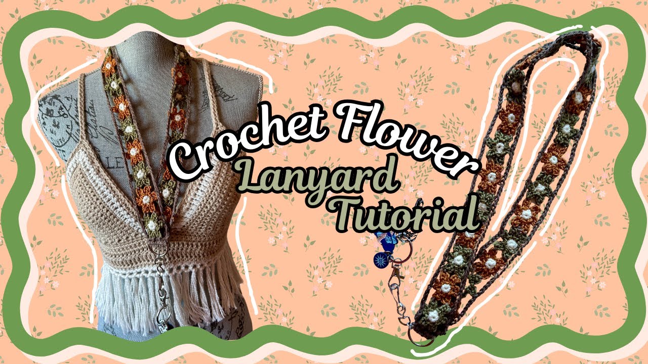 Crochet Flower Lanyard Tutorial 🌼 #crochettutorial