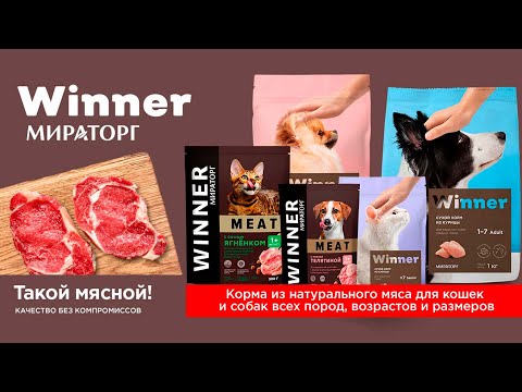 Winner от Мираторг — корм для животных премиум-класса из настоящего мяса собственного производства!