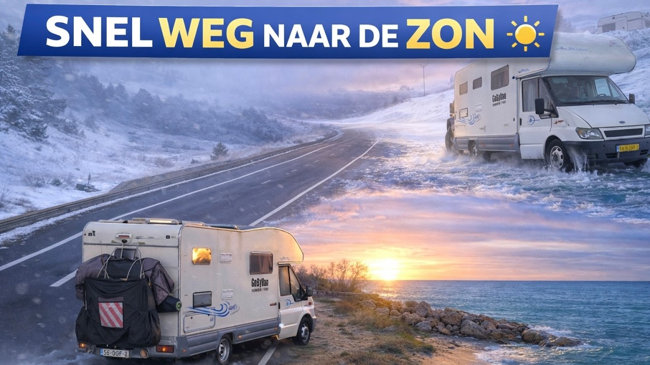 Na 4 Dagen Sneeuw ingesneeuwd Snel (weg)  Naar de Zon ☀️ | GoByVan Roadtrip Spanje ☀️🚐