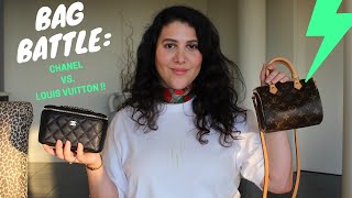 BAG BATTLE: CHANEL SMALL VANITY AND LV NANO SPEEDY COMPARISON!!