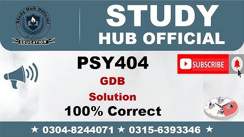 PSY404 GDB Solution Fall 2023, PSY404 GDB Solution fall 2022, PSY404 GDB Solution 2023, PSY404 GDB