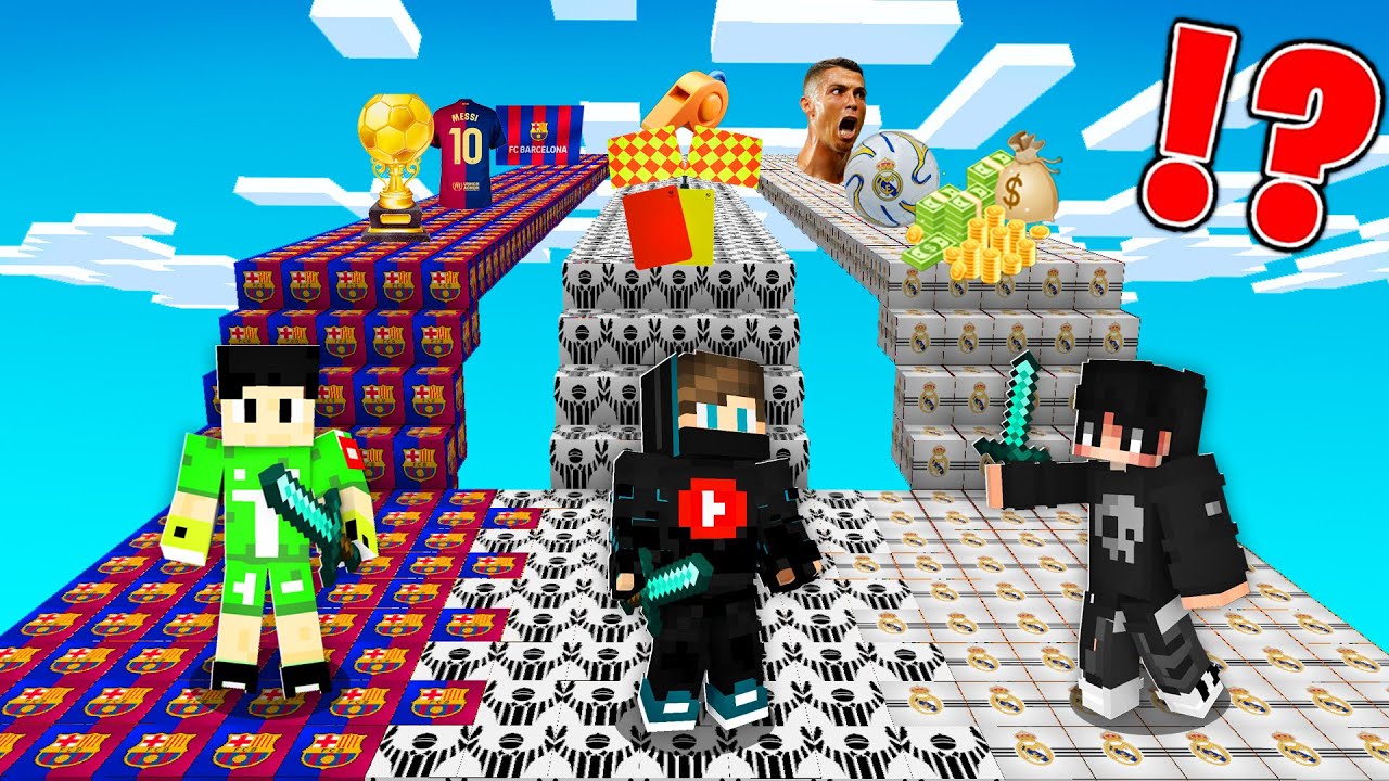 ماين كرافت : سباق حظ كرة القدم ولكن الريال ضد برشلونة !!؟