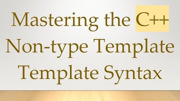 Mastering the C+ +  Non-type Template Template Syntax