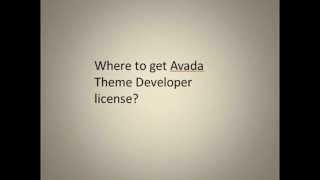 Avada theme developer license? Profile