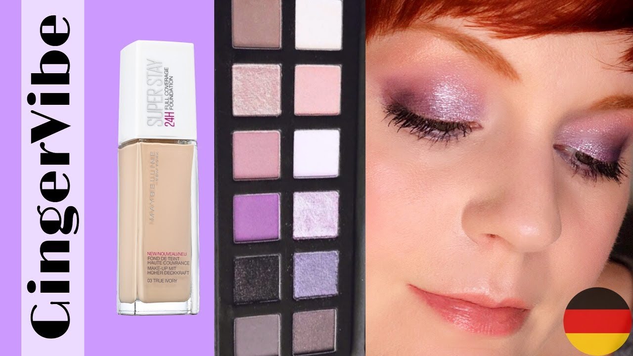 Lila-Flieder Party Schminke - Primark Violet Mist Palette + Maybelline 24h Foundation