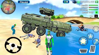 Rope Frog Ninja Superhero and Military Trucks in Open World Game - Android Gameplay screenshot 3