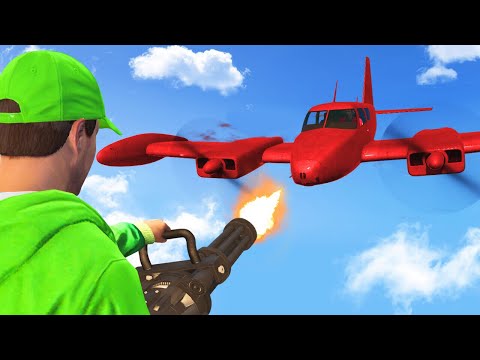 MINIGUN vs. PLANE TAKEDOWN CHALLENGE! (GTA 5 Funny Moments)