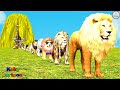 Paint Animals Gorilla Cow Lion Elephant Dinosaurs Dragons and T-Rex Fountain Crossing Animal Cartoon