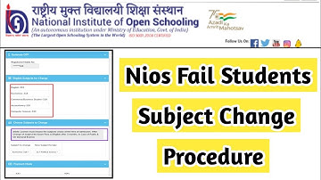 Nios Fail Students Subject Change Procedure | Task Is Helping (NIOS) #nios #sa #fa #marks #october