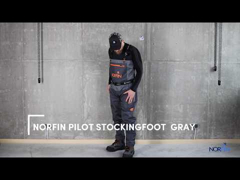 Полукомбинезон забродный Norfin Pilot Stockingfoot Gray, M | Вейдерсы с неопреновыми носками для рыбалки в воде, видео 1