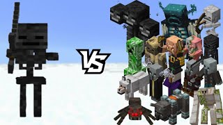 Insane Fight: Wither Skeleton vs All Mob Fight in Minecraft x100