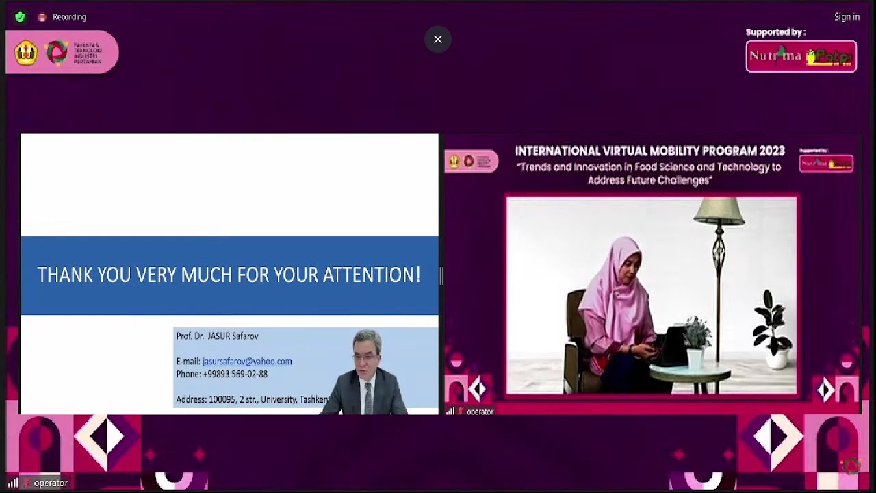 Prof. Jasur Savarov Esirgapovich: Innovative Food Equipment and Technologies | IVMP 2023