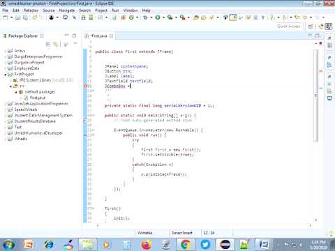 how to create combo box with java swing in eclipse