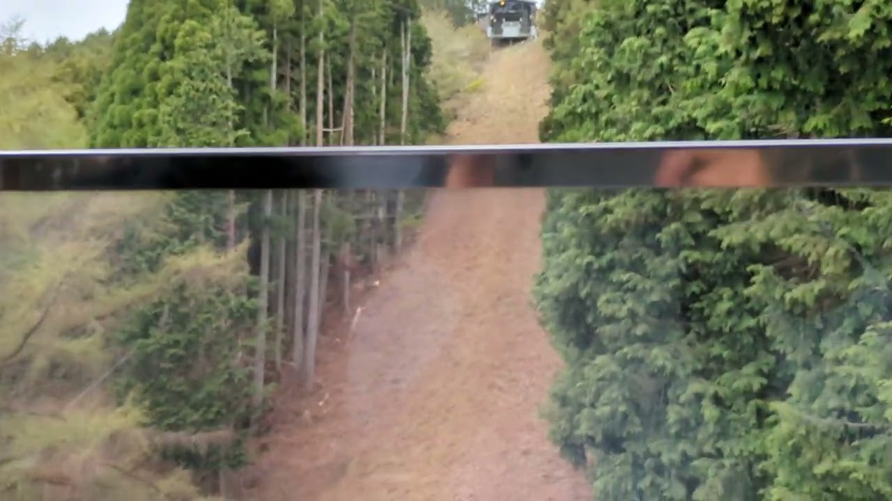 比叡山ロープウェイ：車窓（2024年4月18日撮影）