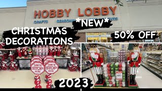 CHRISTMAS DECORATIONS 50% OFF AT HOBBY LOBBY STORE WALK THROUGH | SHOP WITH ME 2023