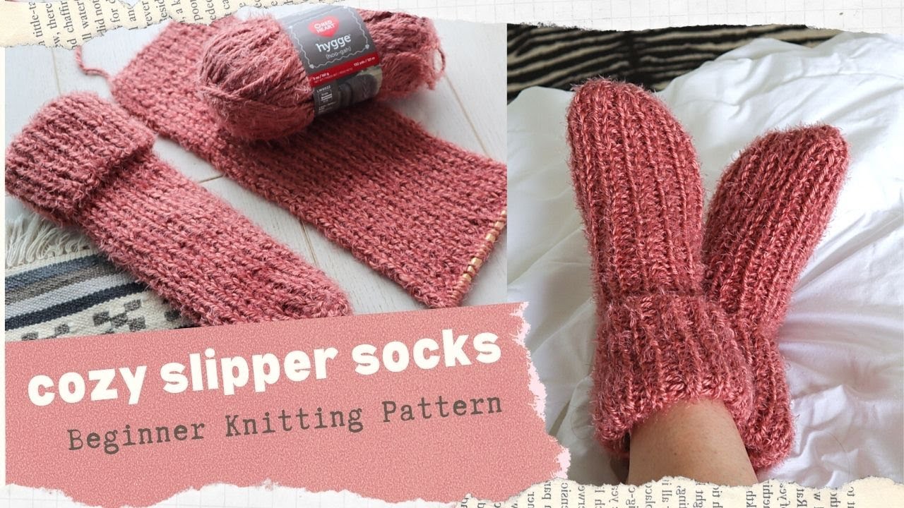 Flat Knit Slippers Free Knitting Pattern and Video Tutorial  Knitted  slippers pattern, Knit slippers free pattern, Knitted slippers