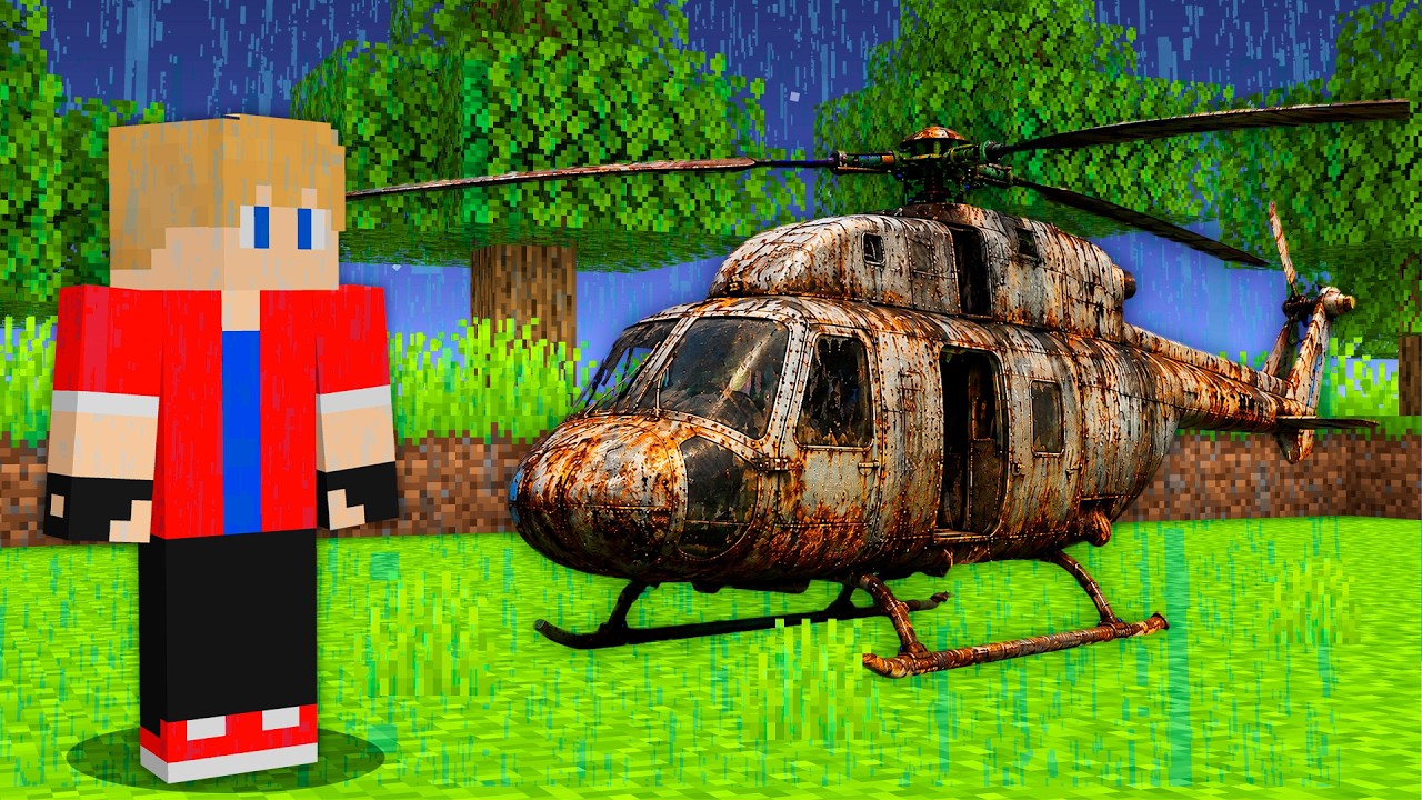 ENCONTREI um HELICÓPTERO DA VIDA REAL ABANDONADO no Minecraft!
