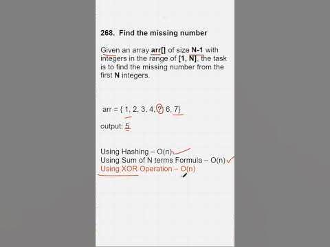 268. Find missing number | Missing number #leetcode #leetcodeproblems ...