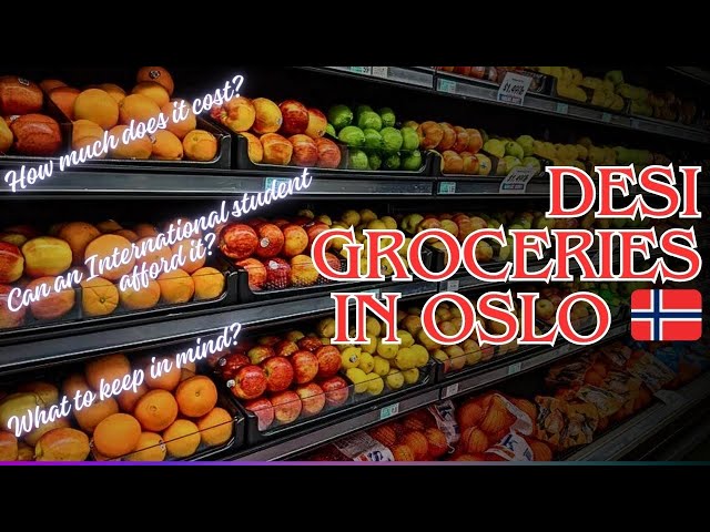 DESI GROCERY SHOPPING in Oslo, Norway 🇳🇴 | How much will it cost for Indian, Pakistani Students? class=