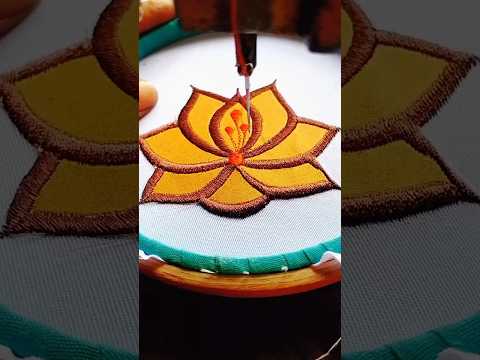 Beautiful 3D Flower Embroidery 🌸 | Amazing Hand & Machine Embroidery Art #Shorts thumbnail
