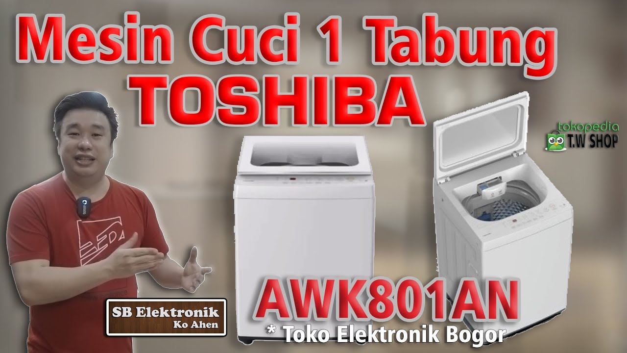 Mesin Cuci 1 Tabung 7kg AWK-801AN Cucian Makin Bersih Pastinya