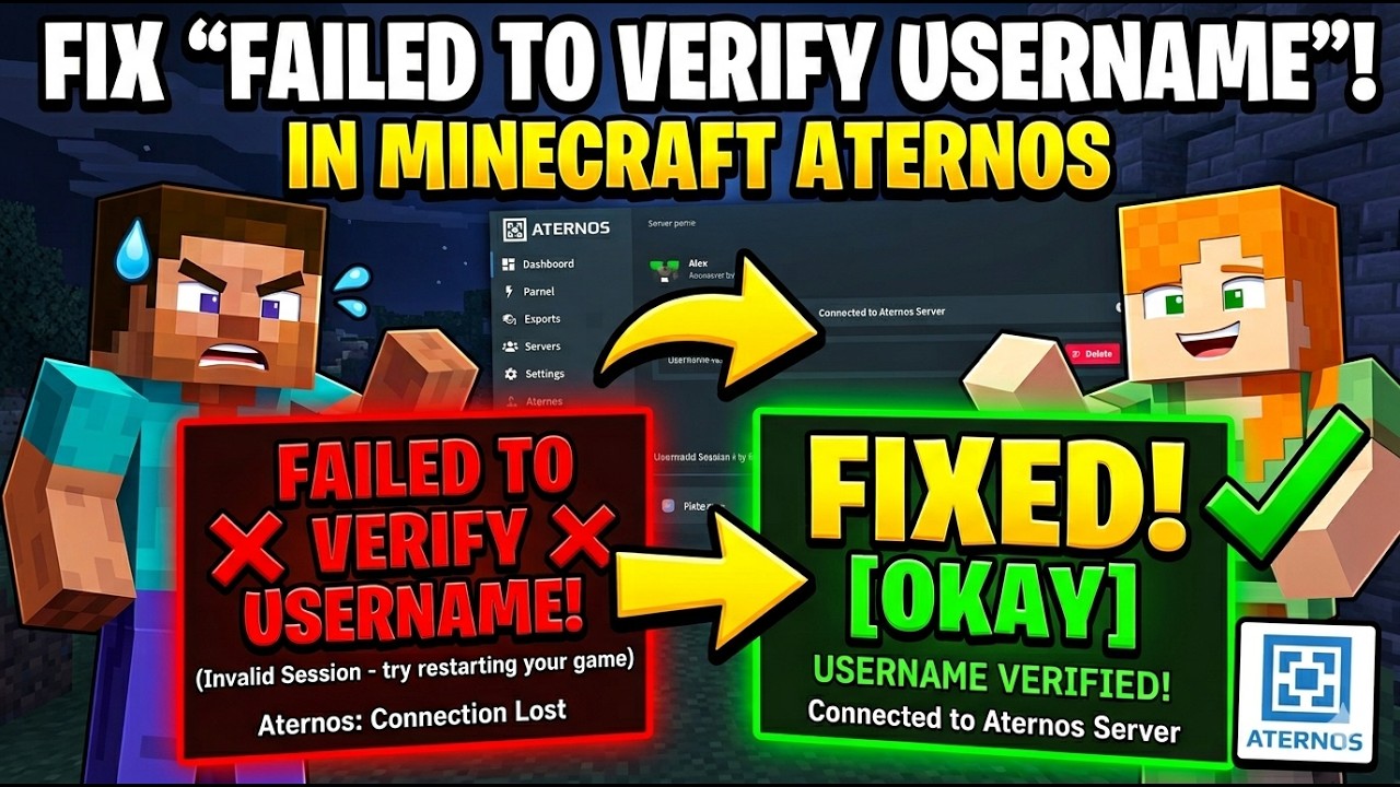 Minecraft Verification How to Solve Failed to Verify Username in Minecraft Aternos! (2026 ...
